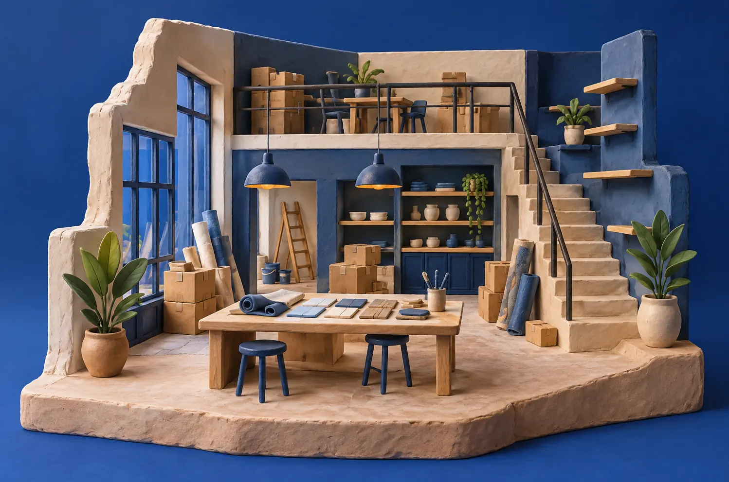 Illustration of growing businesses and their working space